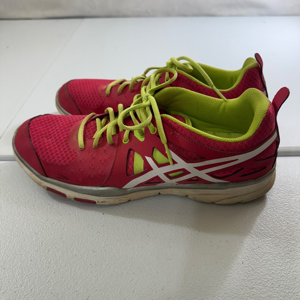 ASICS S398Y Women's Running Shoes Pink Neon Yellow Size 11 Athletic Sneakers